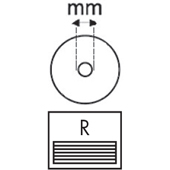 Diamètre du trou de moyeu R - Diamètre du trou de moyeu R