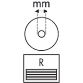 Hub hole diameter R - Hub hole diameter R